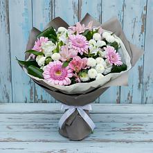 Букет цветов из:  Герберы, Альстромерии и Хризантемы в Норильске