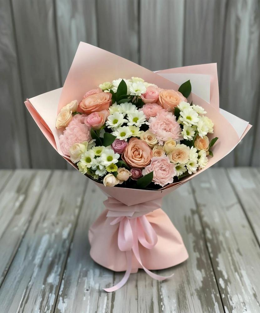 Букет цветов из: Гвоздики, Розы и Хризантемы в Норильске