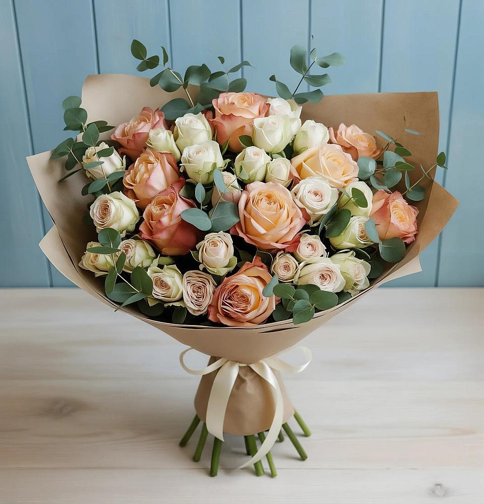 Букет цветов из: Альстромерии и Розы в Норильске