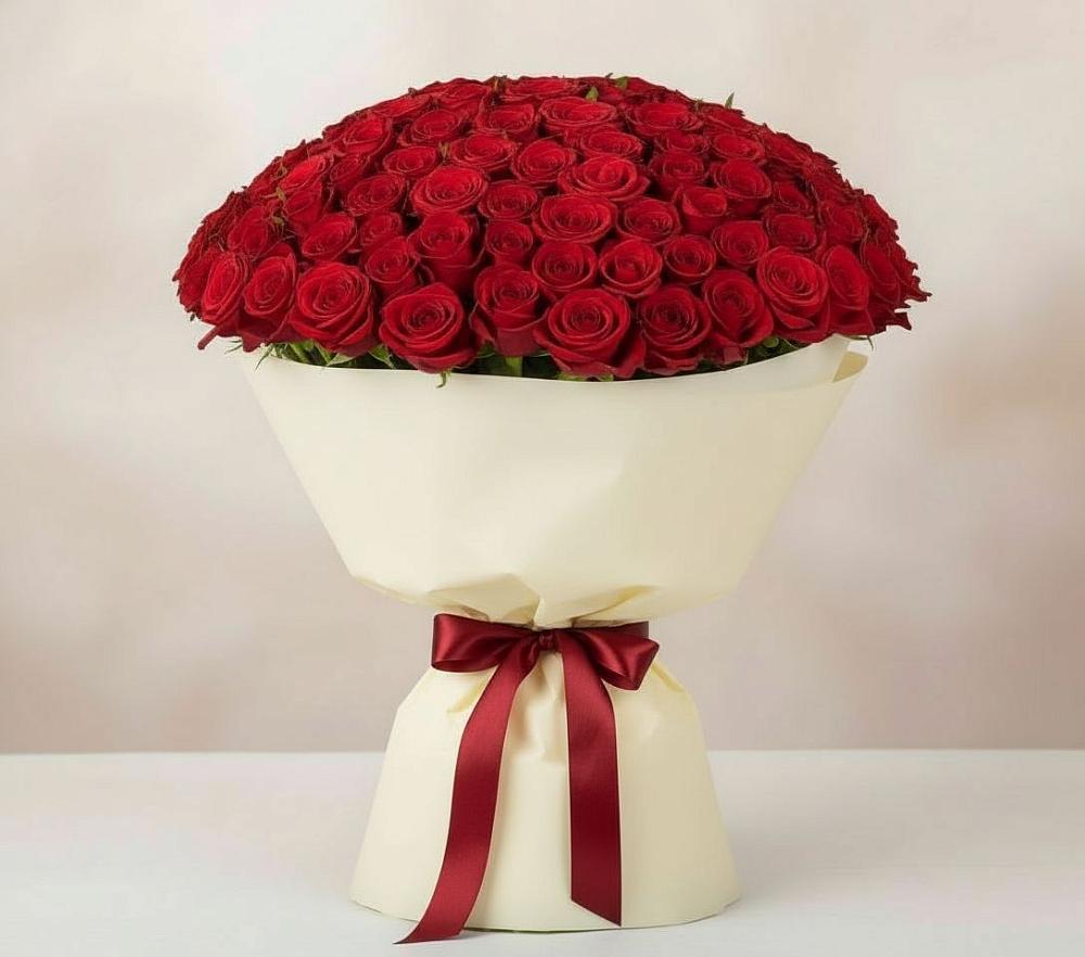 Букет 101 Красная роза Милано в Норильске