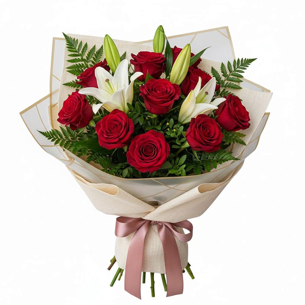 Букет цветов из: Лилии и Розы в Норильске