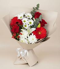Букет цветов из:  Розы, Хризантемы, Герберы и Лилии #REPLACE_PRED# Норильске