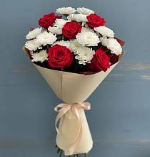 Букет цветов из:  Розы и Хризантемы в Норильске