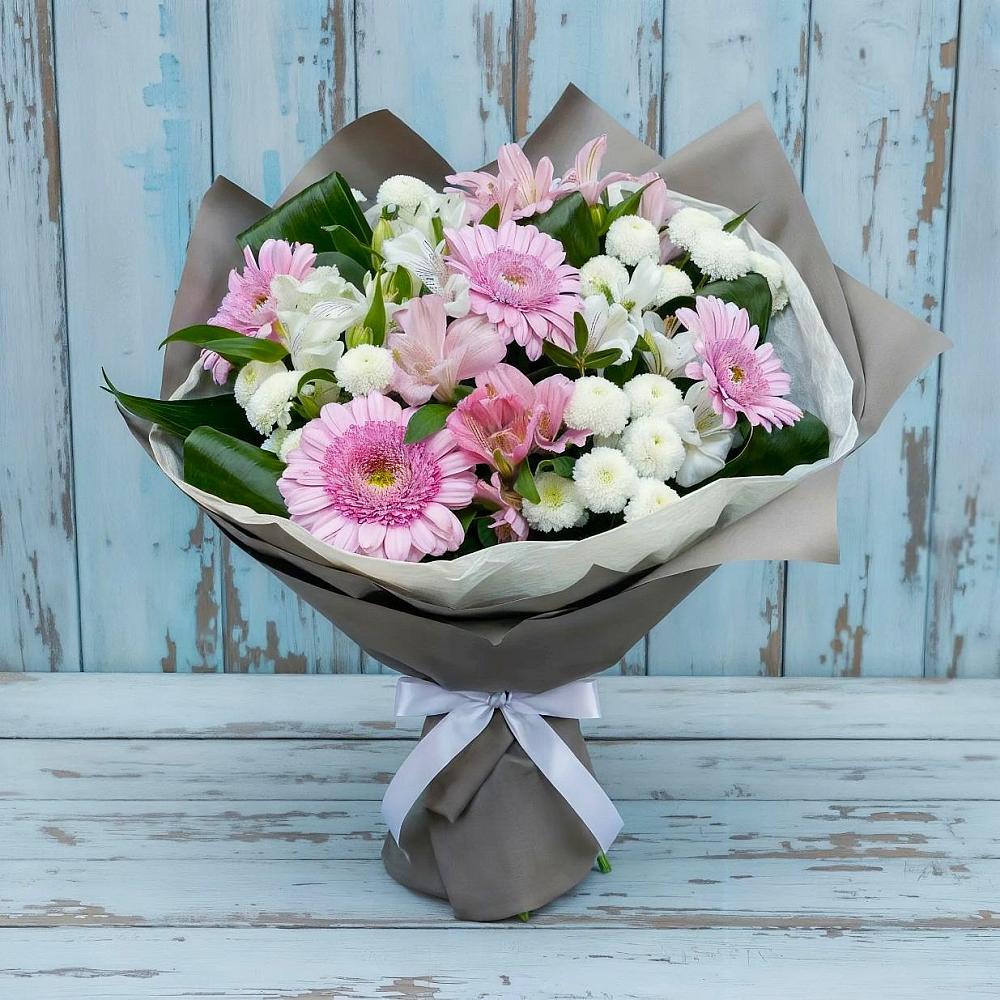Букет цветов из: Герберы, Альстромерии и Хризантемы в Норильске
