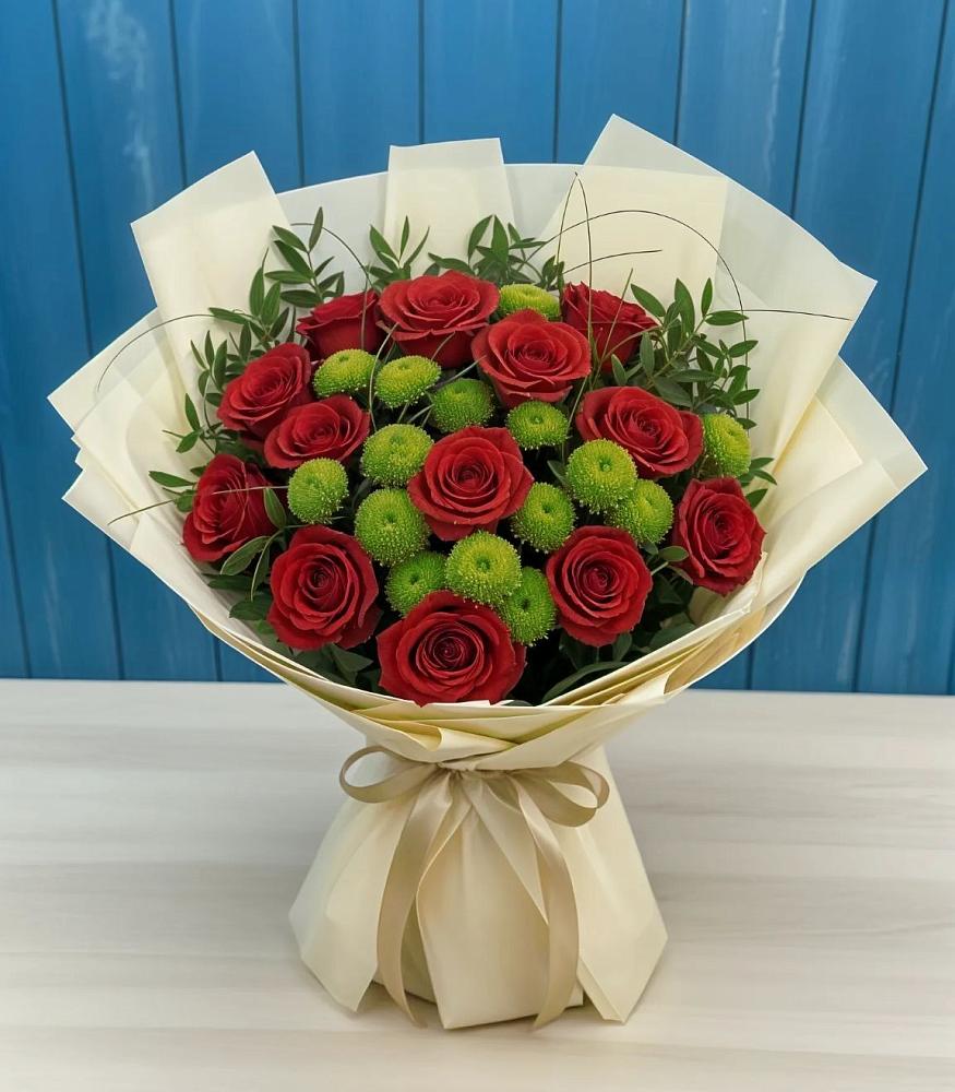 Букет цветов из: Розы и Хризантемы в Норильске